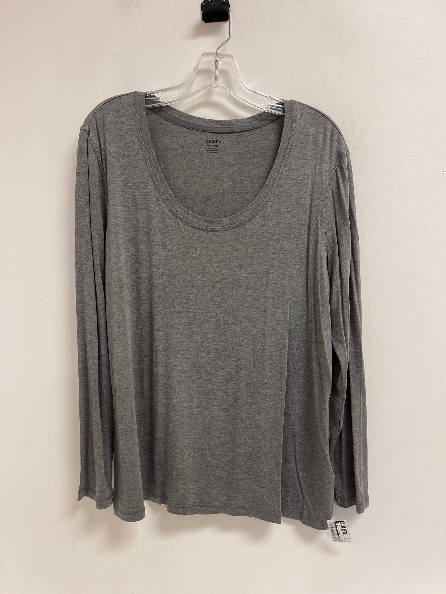 Athletic Top Long Sleeve Crewneck By Jockey In Grey, Size: 2x