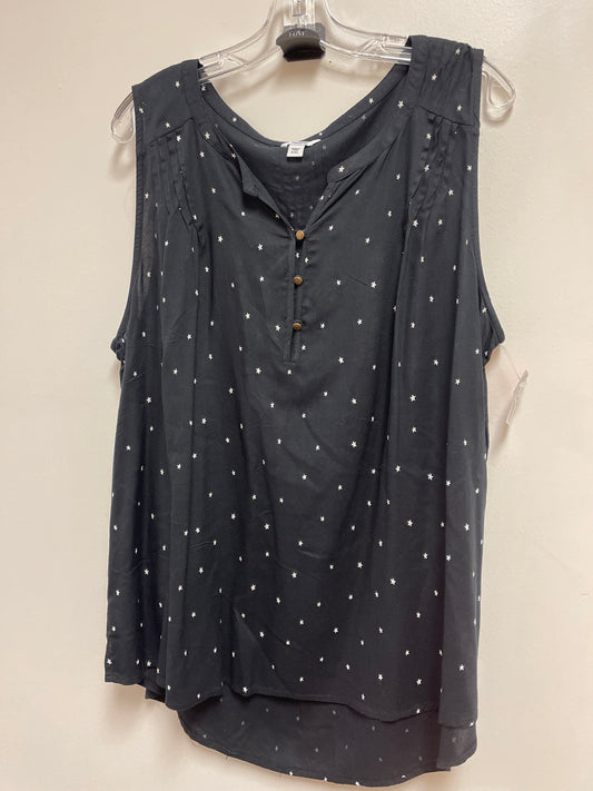 Top Sleeveless By Sonoma In Black, Size: 2x