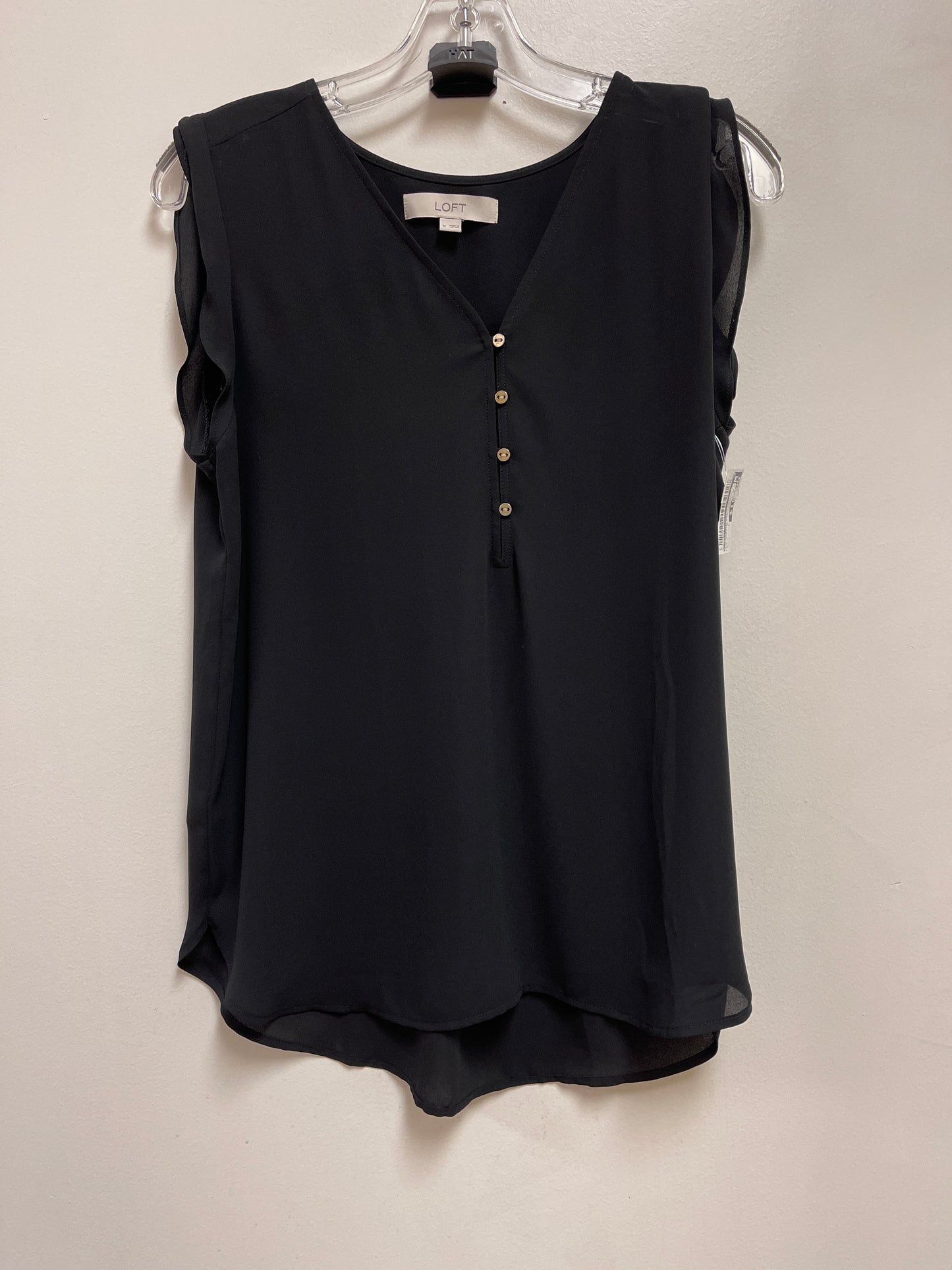 Top Sleeveless By Loft In Black, Size: M