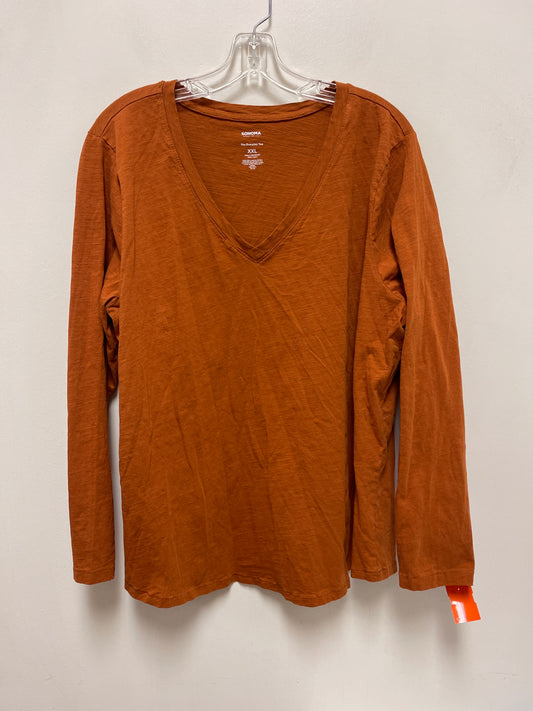 Top Long Sleeve Basic By Sonoma In Orange, Size: 1x