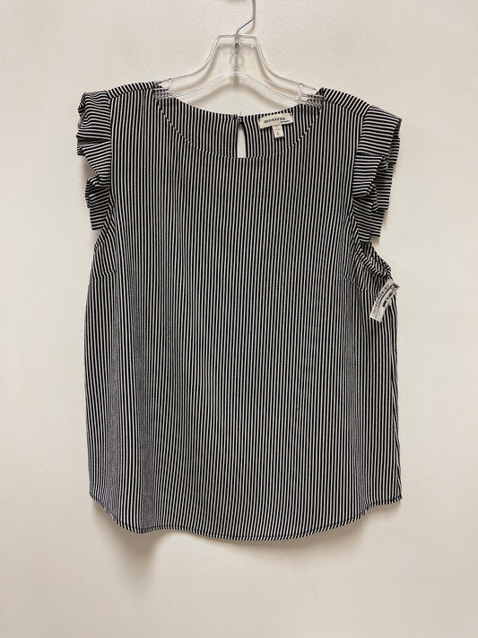 Top Sleeveless By Monteau In Striped Pattern, Size: L