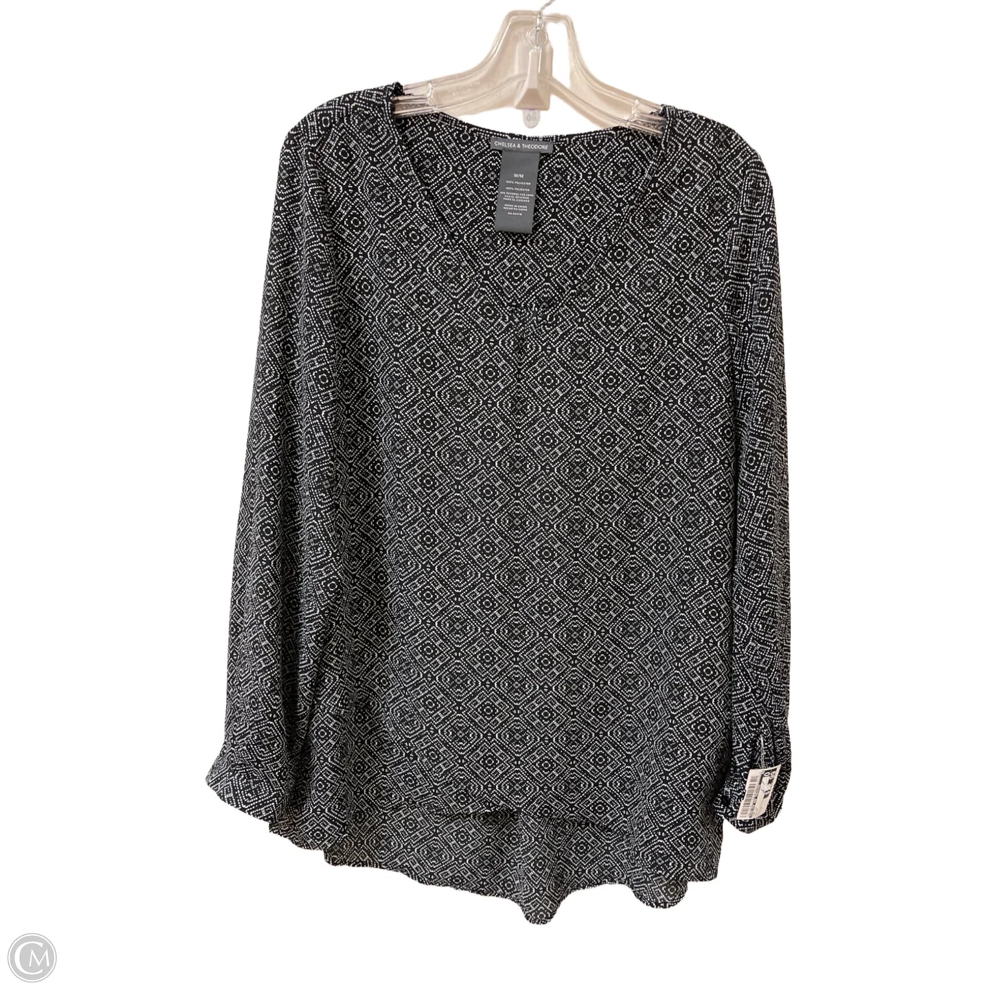 Top Long Sleeve By Chelsea And Theodore In Black, Size: M