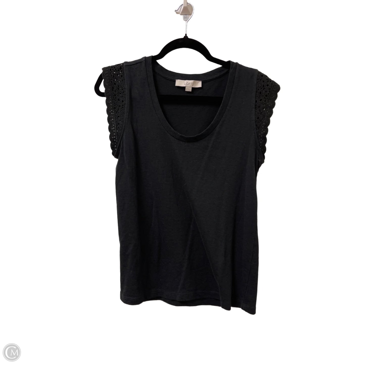 Top Sleeveless By Loft In Black, Size: M
