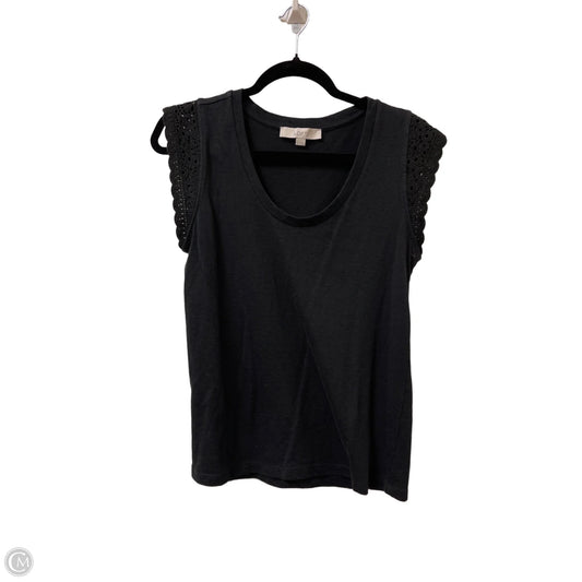 Top Sleeveless By Loft In Black, Size: M