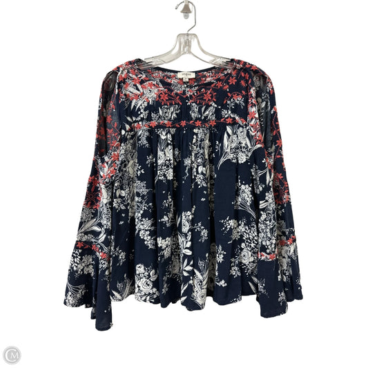 Top Long Sleeve By Umgee In Navy, Size: M