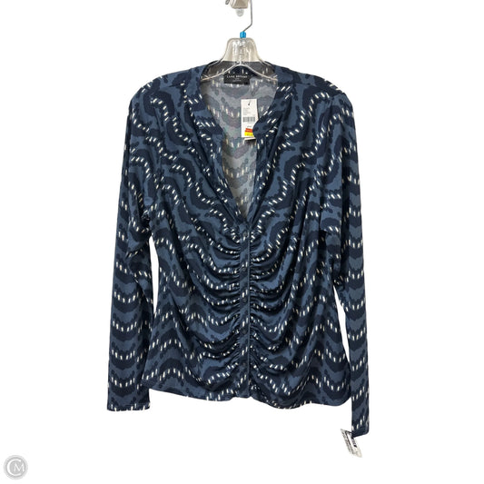 Blouse Long Sleeve By Lane Bryant In Navy, Size: Xl