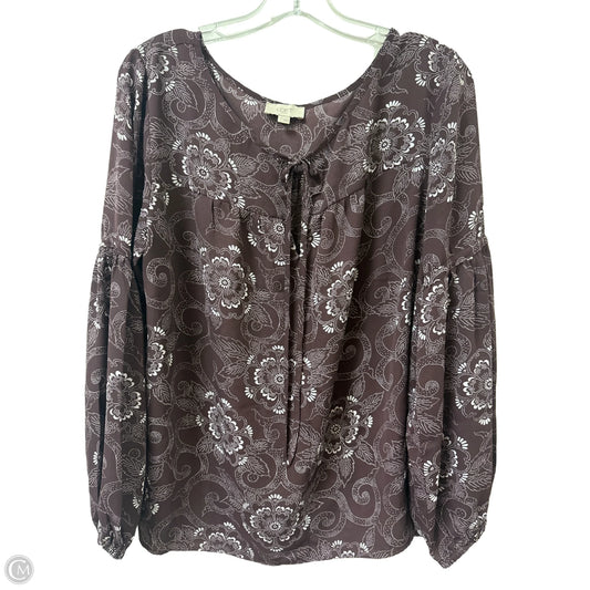 Top Long Sleeve By Loft In Paisley Print, Size: L