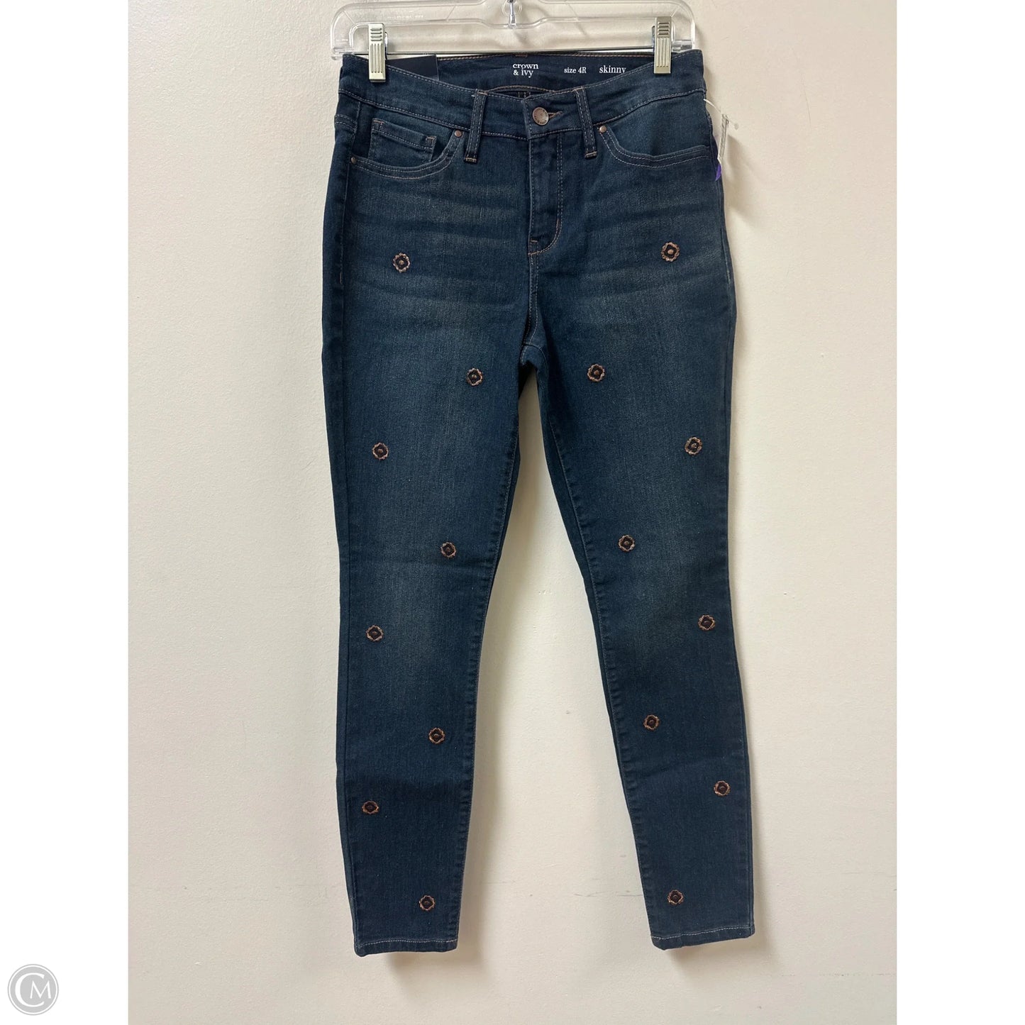 Jeans Skinny By Crown And Ivy In Blue Denim, Size: 4