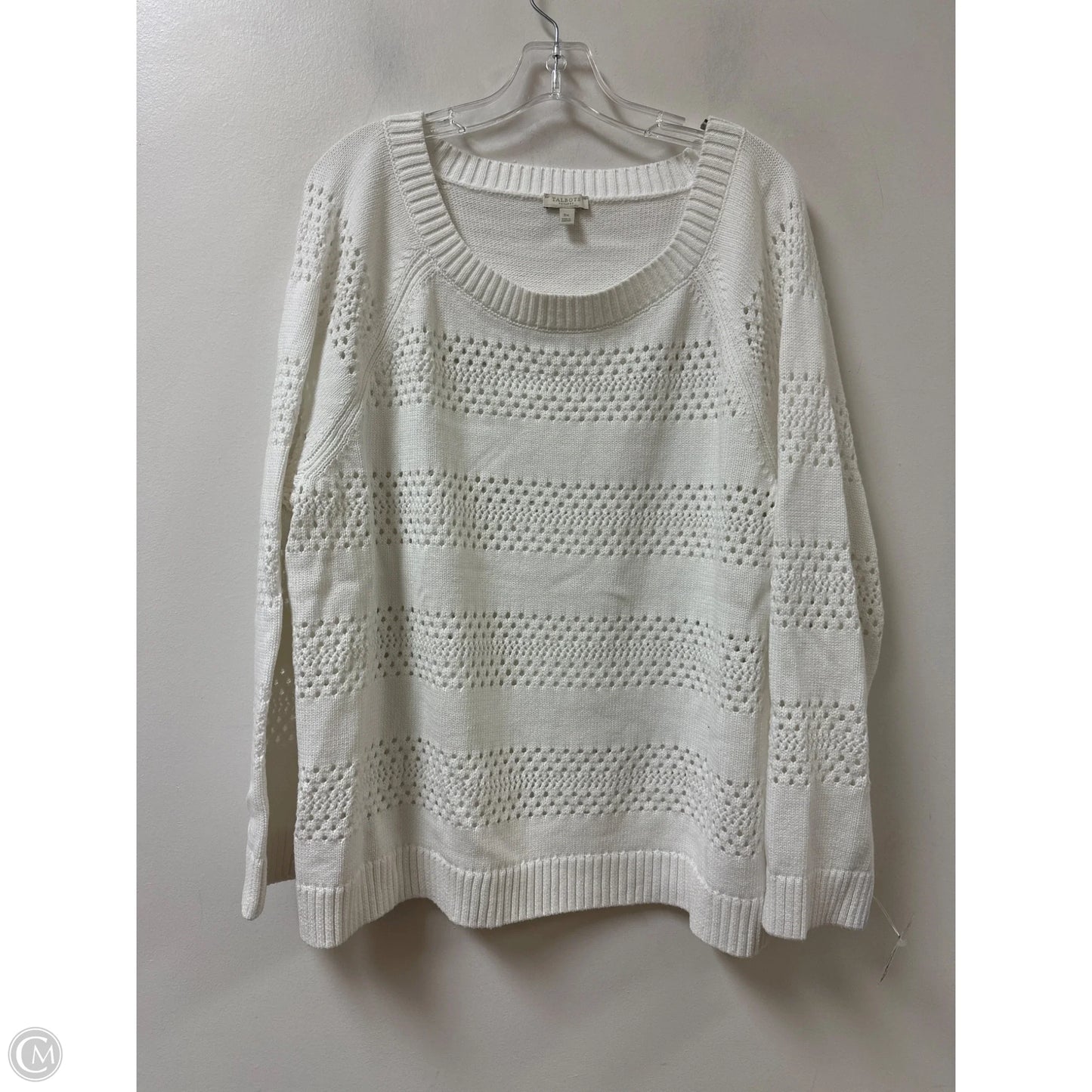 Sweater By Talbots In White, Size: 3x