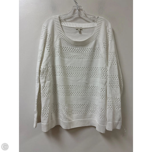 Sweater By Talbots In White, Size: 3x