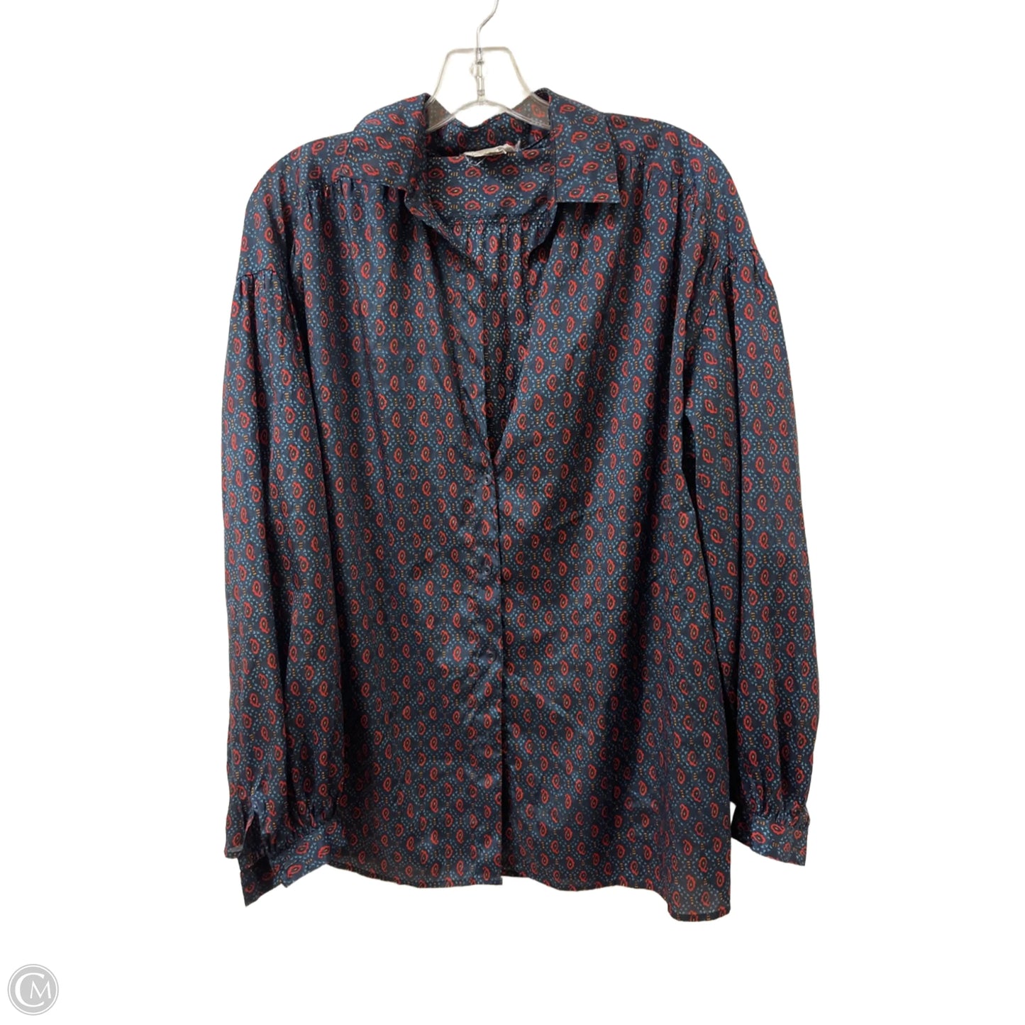 Top Long Sleeve By Gloria Vanderbilt In Blue, Size: L