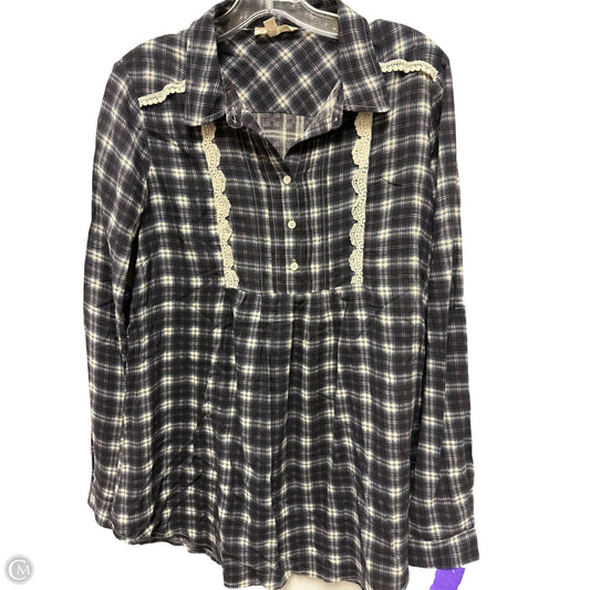 Top Long Sleeve By Hem & Thread In Black, Size: M