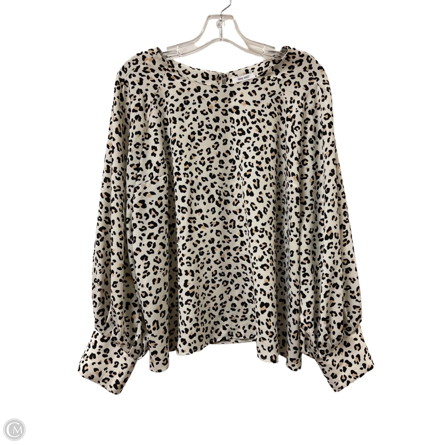 Top Long Sleeve By Nine West In Animal Print, Size: 1x