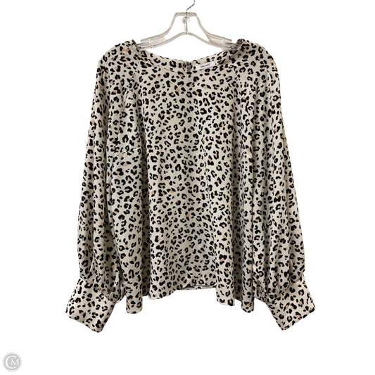 Top Long Sleeve By Nine West In Animal Print, Size: 1x