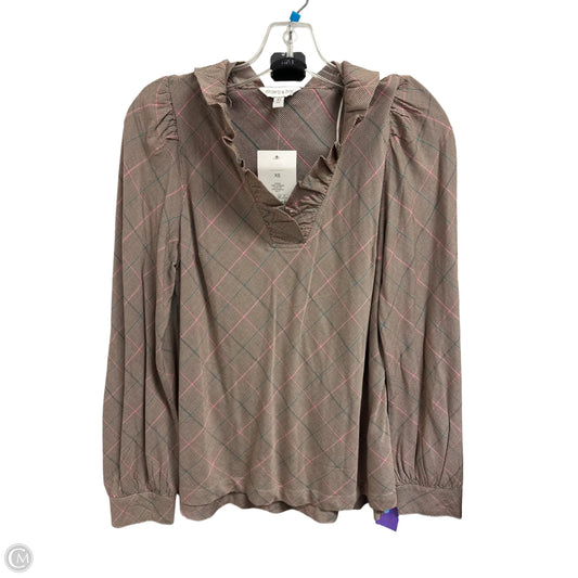 Top Long Sleeve By Crown And Ivy In Brown, Size: Xs