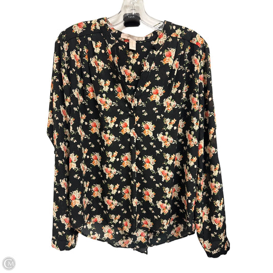 Top Long Sleeve By Forever 21 In Black, Size: M