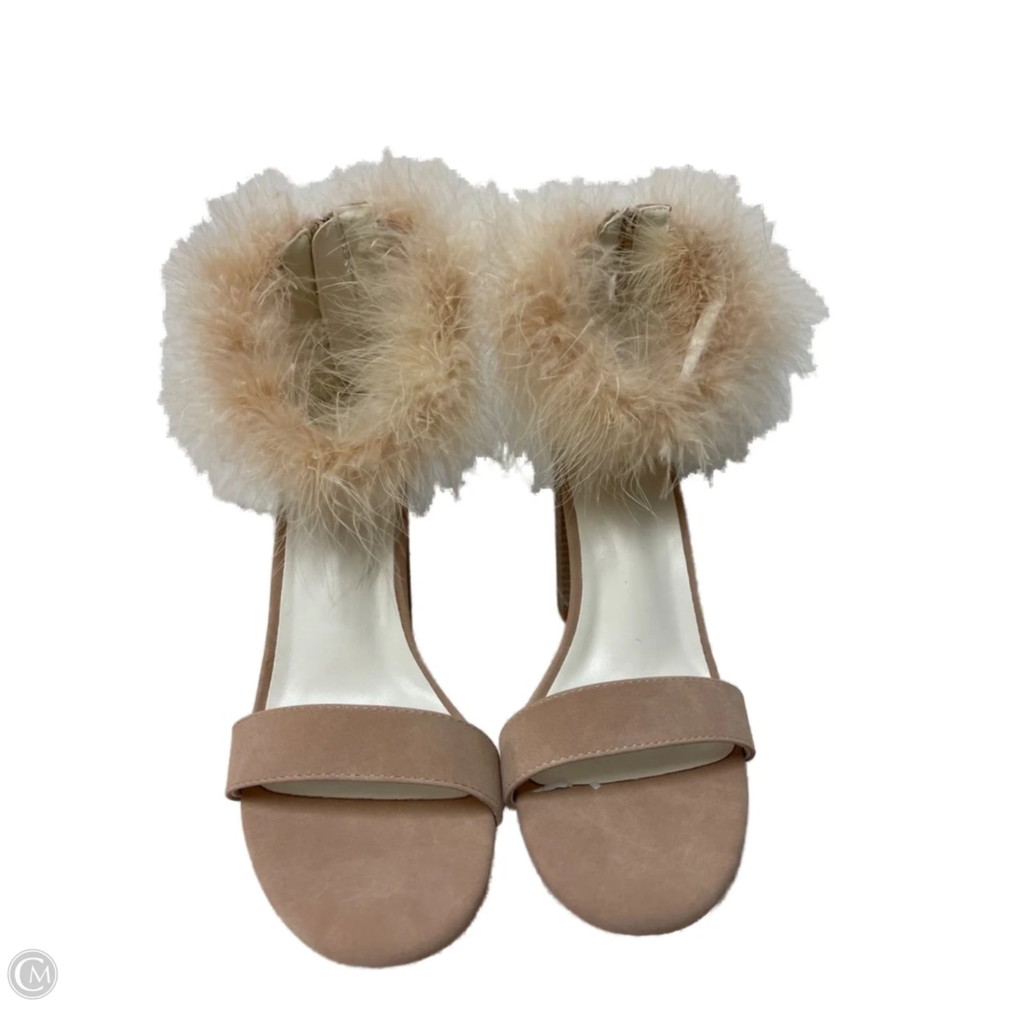 Sandals Heels Block By Clothes Mentor In Tan, Size: 8.5
