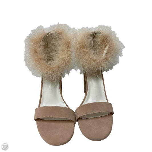 Sandals Heels Block By Clothes Mentor In Tan, Size: 8.5