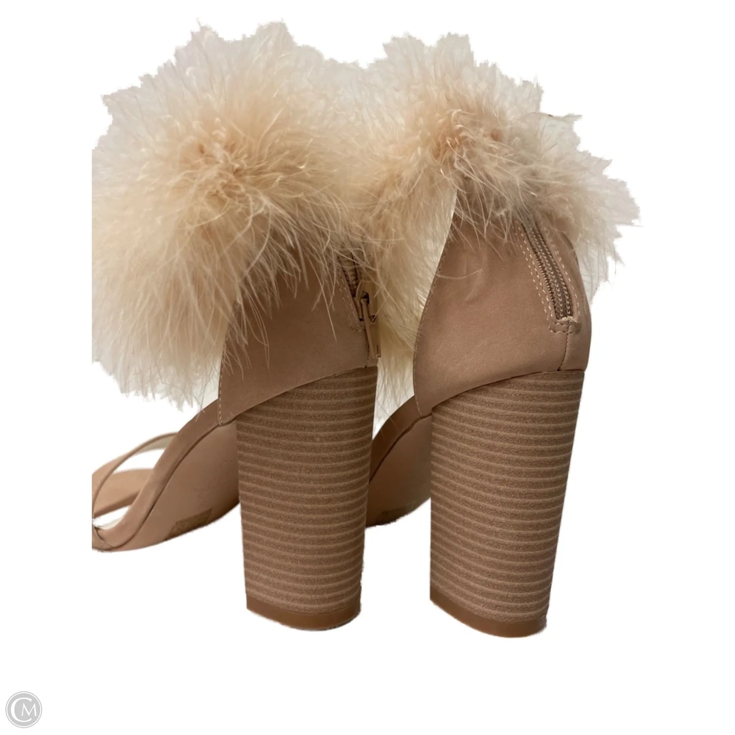 Sandals Heels Block By Clothes Mentor In Tan, Size: 8.5