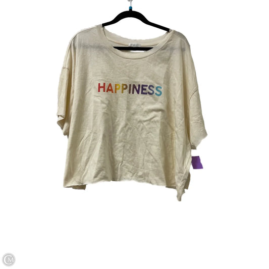 Top Short Sleeve By Abound In Cream, Size: M