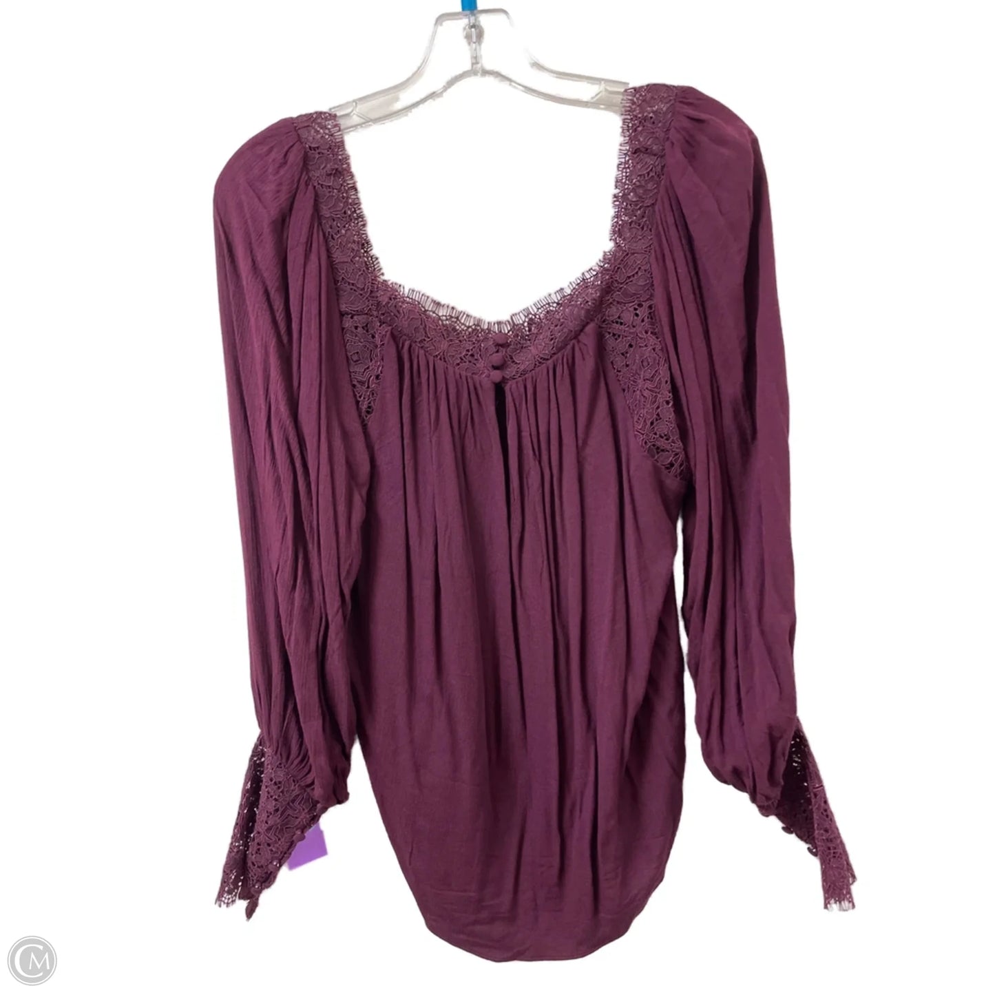 Top Long Sleeve By Free People In Purple, Size: S
