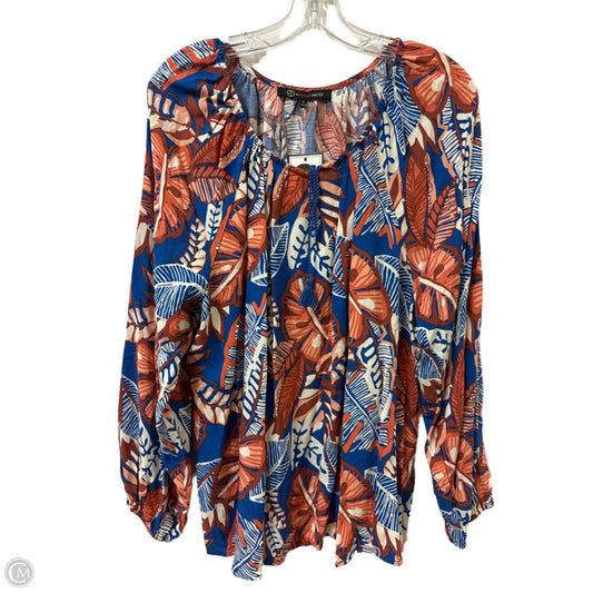 Top Long Sleeve By Clothes Mentor In Blue & Orange, Size: Xl