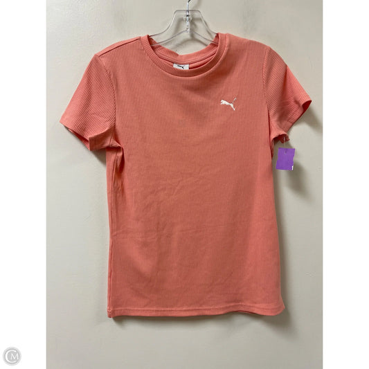 Athletic Top Short Sleeve By Puma In Peach, Size: S