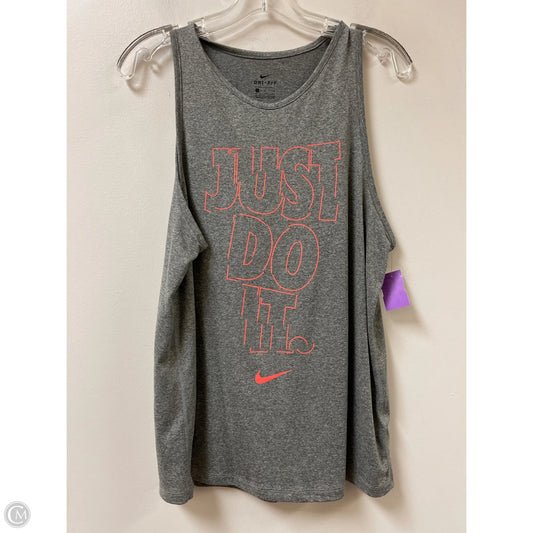 Athletic Tank Top By Nike Apparel In Grey, Size: L