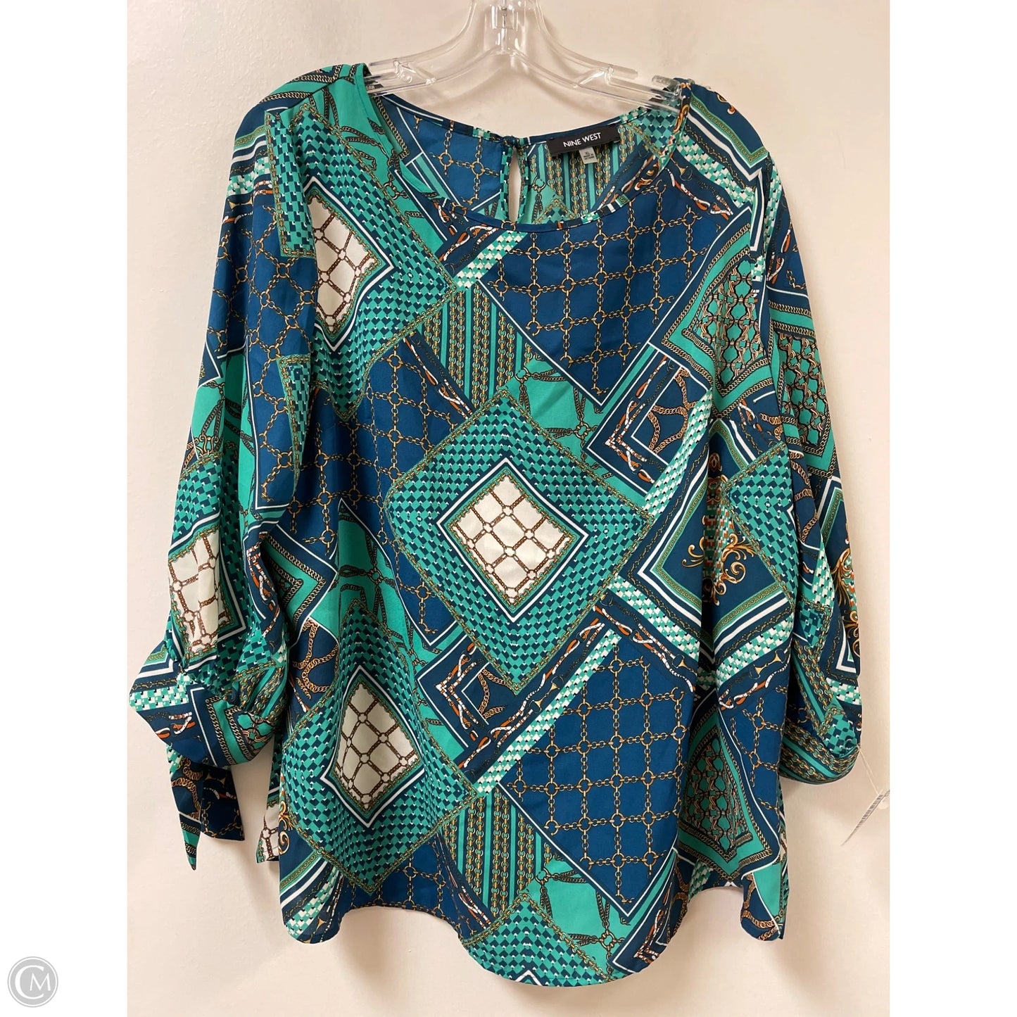 Top Long Sleeve By Nine West In Green, Size: Xl