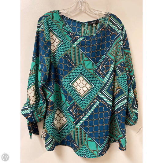 Top Long Sleeve By Nine West In Green, Size: Xl
