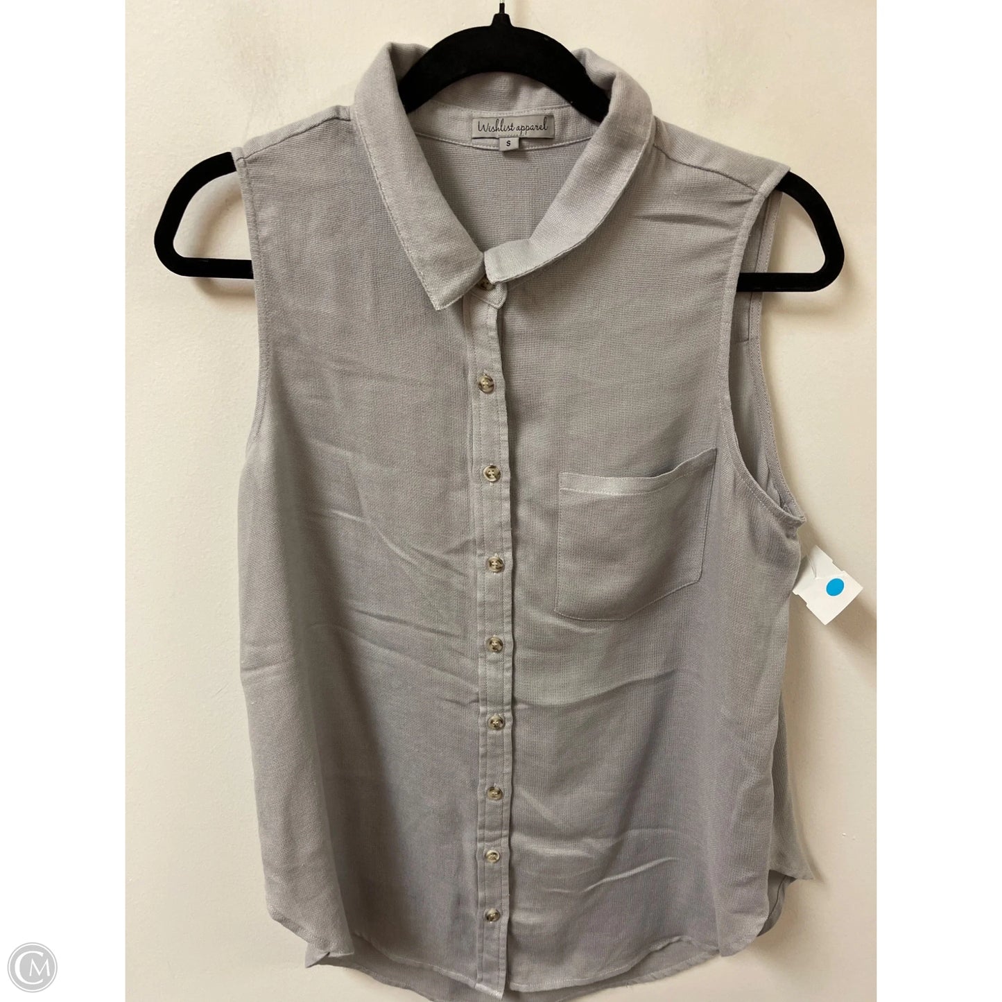 Top Sleeveless By Wishlist In Grey, Size: S