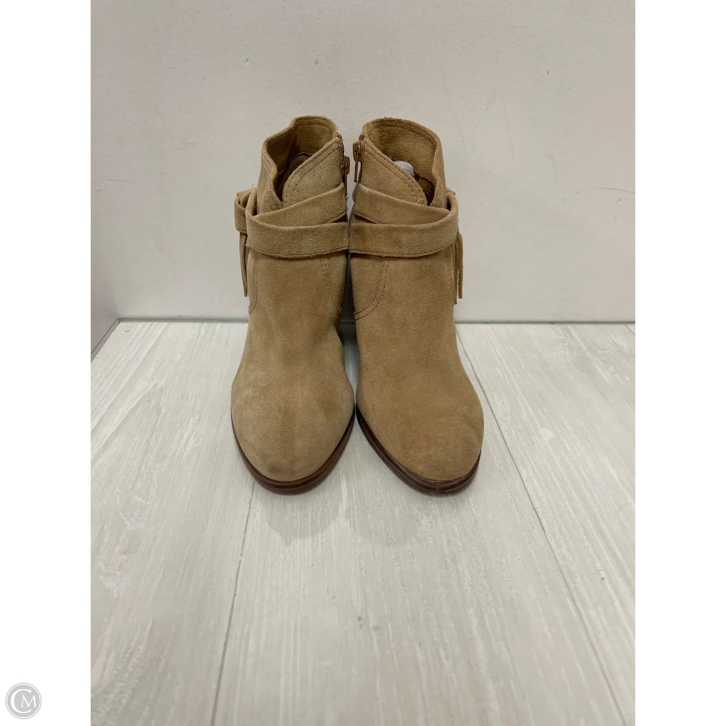Boots Ankle Heels By Vince Camuto In Tan, Size: 9.5