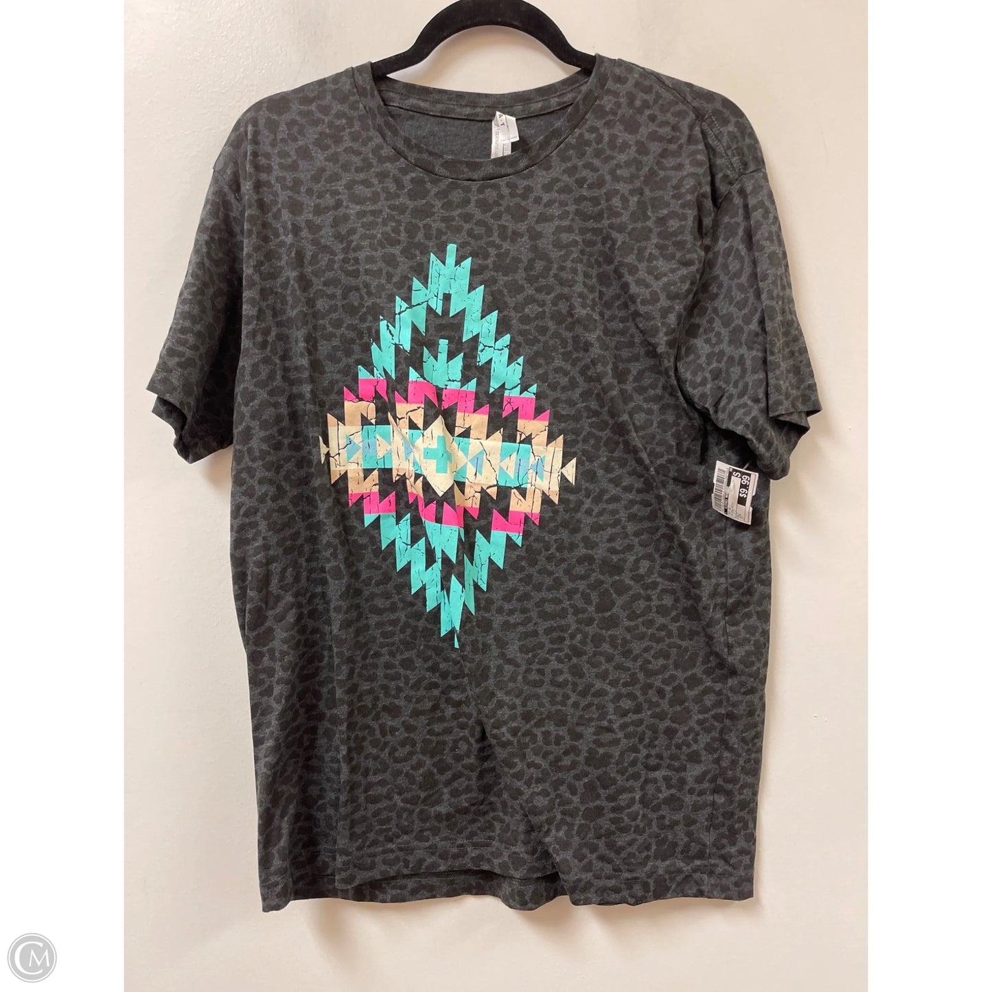 Top Short Sleeve By Clothes Mentor In Animal Print, Size: L