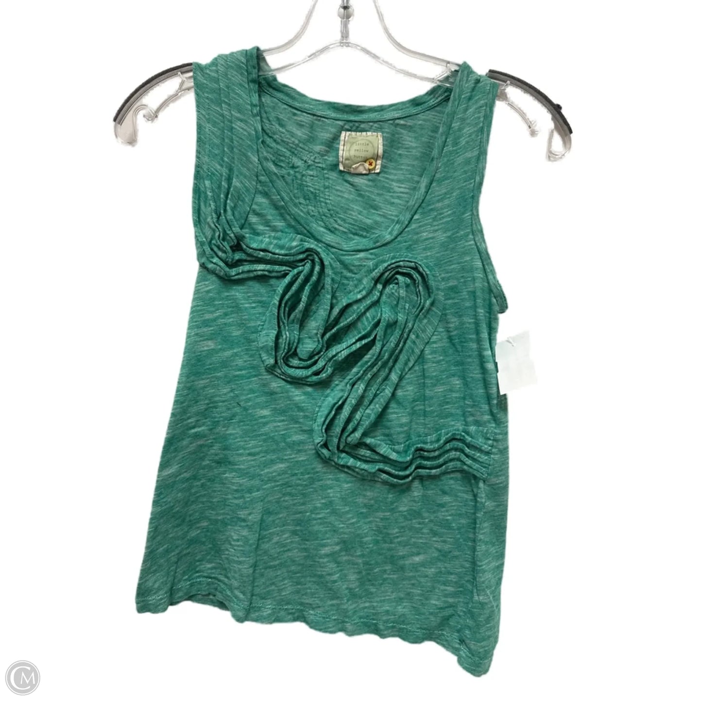 Top Sleeveless By Little Yellow Button In Green, Size: S