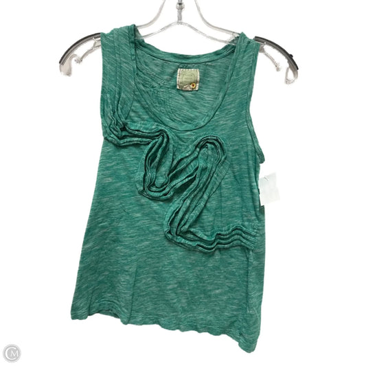 Top Sleeveless By Little Yellow Button In Green, Size: S