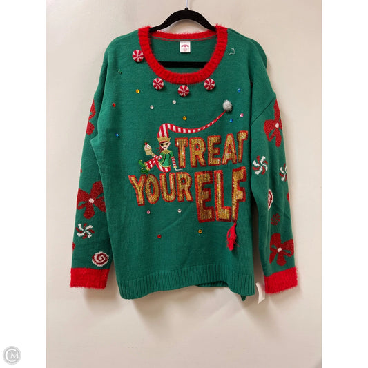 Sweater By Holiday Time In Green, Size: Xl