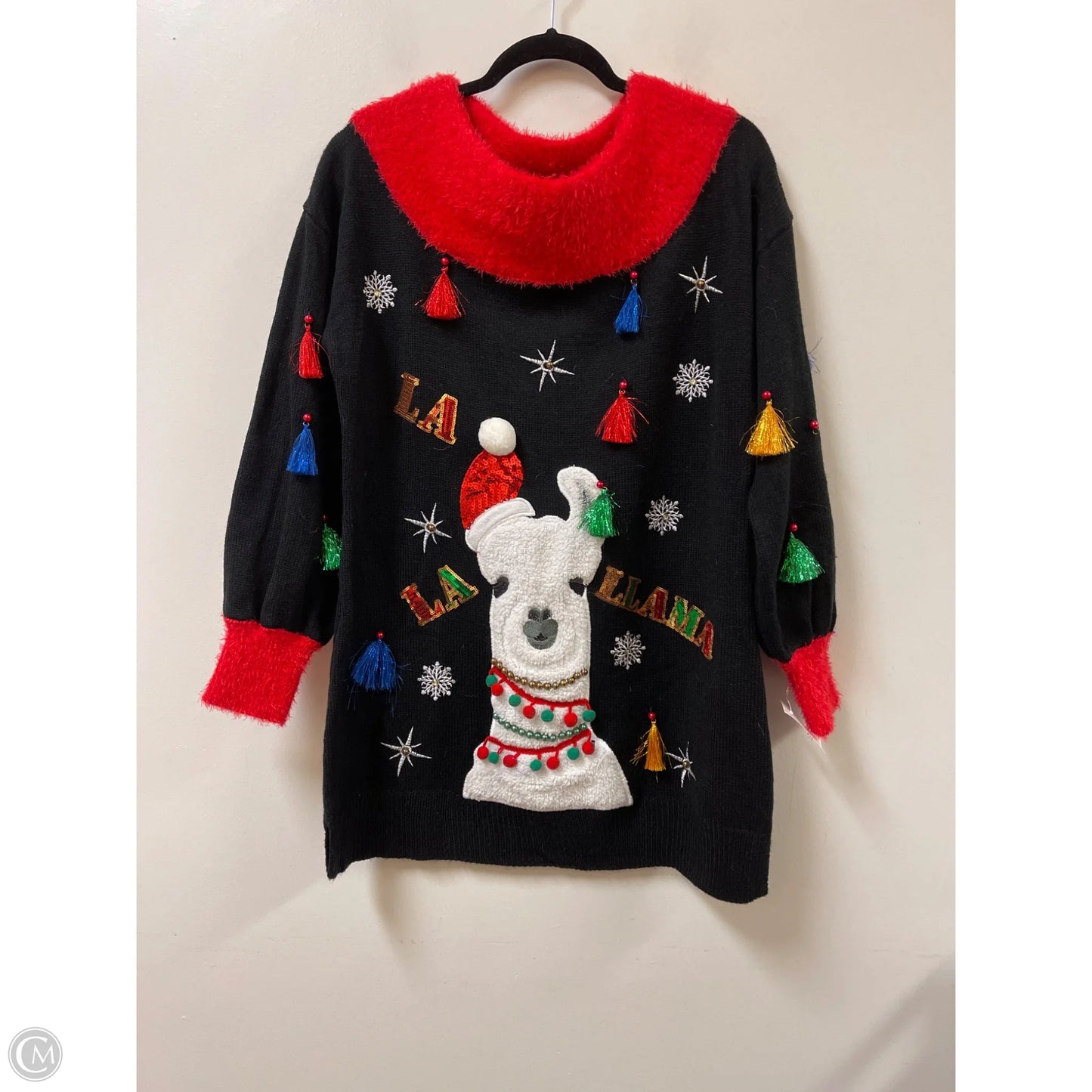 Sweater By Holiday Time In Black, Size: L