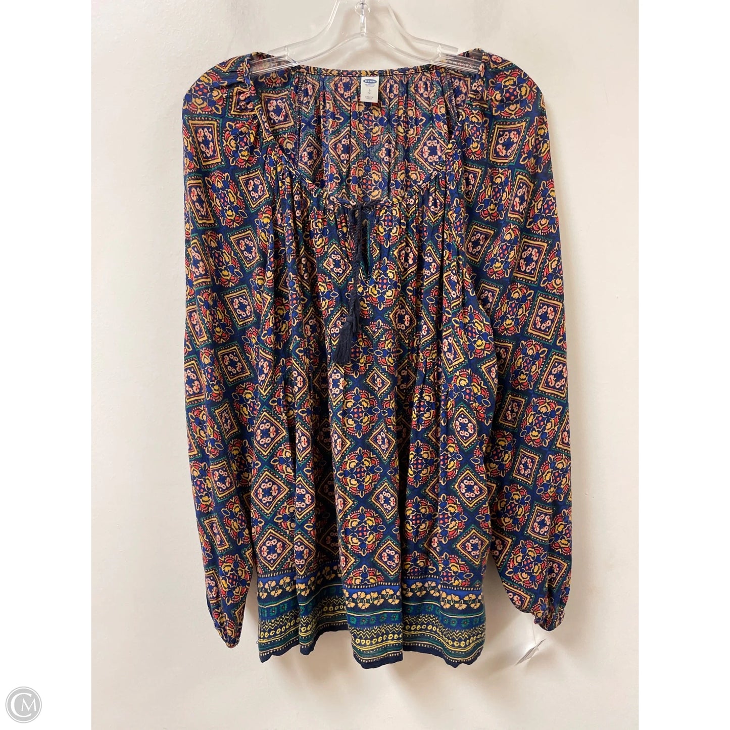 Top Long Sleeve By Old Navy In Nautical Print, Size: L