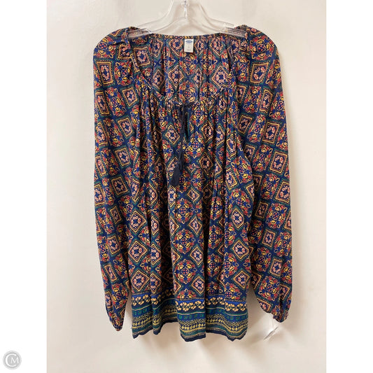 Top Long Sleeve By Old Navy In Nautical Print, Size: L
