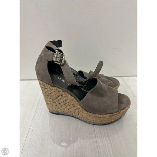 Sandals Designer By Stuart Weitzman In Grey, Size: 9.5