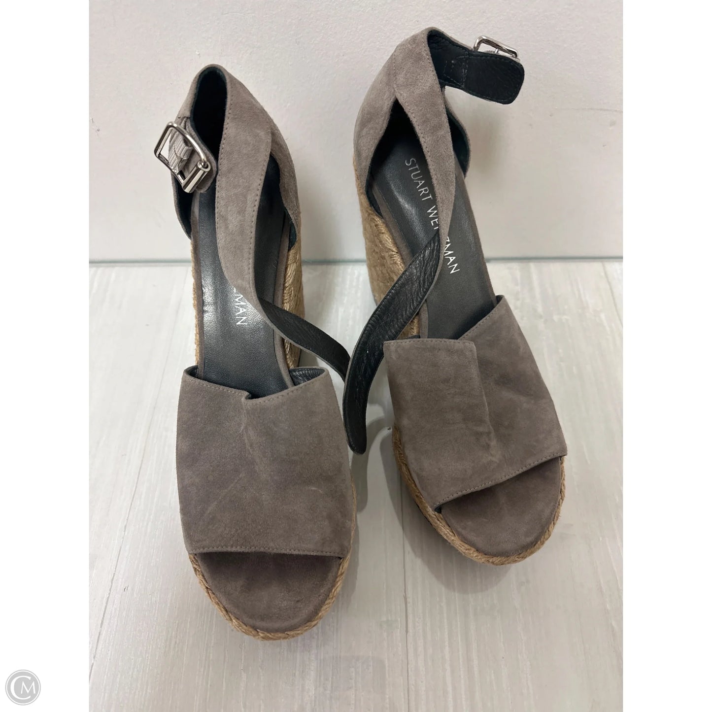 Sandals Designer By Stuart Weitzman In Grey, Size: 9.5