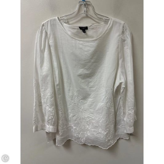 Top Long Sleeve By Talbots In White, Size: Xlp