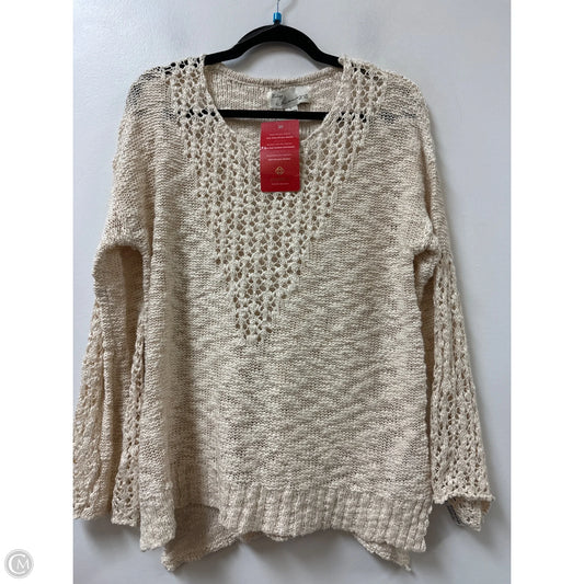 Sweater By Vintage Havana In Cream, Size: L