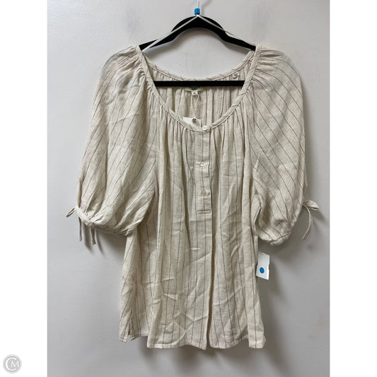 Top Short Sleeve By Max Studio In Cream, Size: Xl