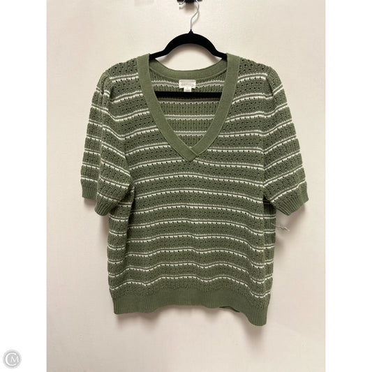 Sweater Short Sleeve By Caslon In Green, Size: 1x