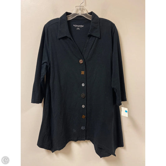 Tunic Long Sleeve By Soft Surroundings In Black, Size: Xl