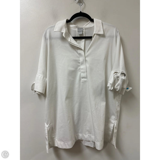 Blouse Short Sleeve By Chicos In White, Size: Xl