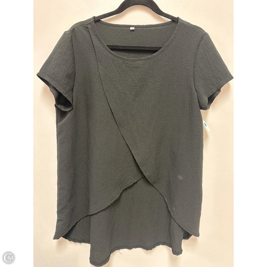 Top Short Sleeve By Clothes Mentor In Black, Size: L