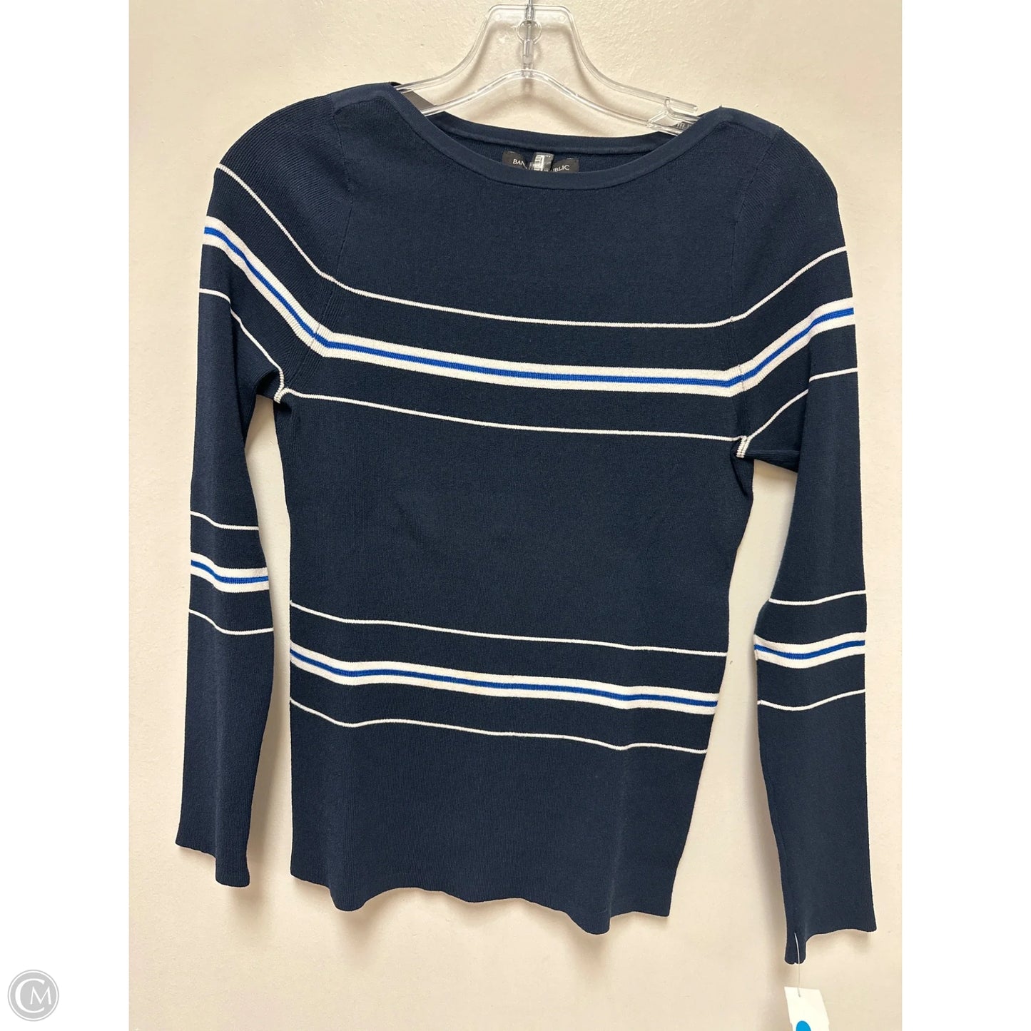 Top Long Sleeve By Banana Republic In Navy, Size: M
