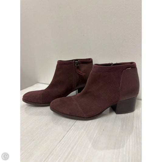 Boots Ankle Flats By Toms In Red, Size: 9